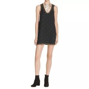 NWOT Free People soho black studded mini dress Sz8